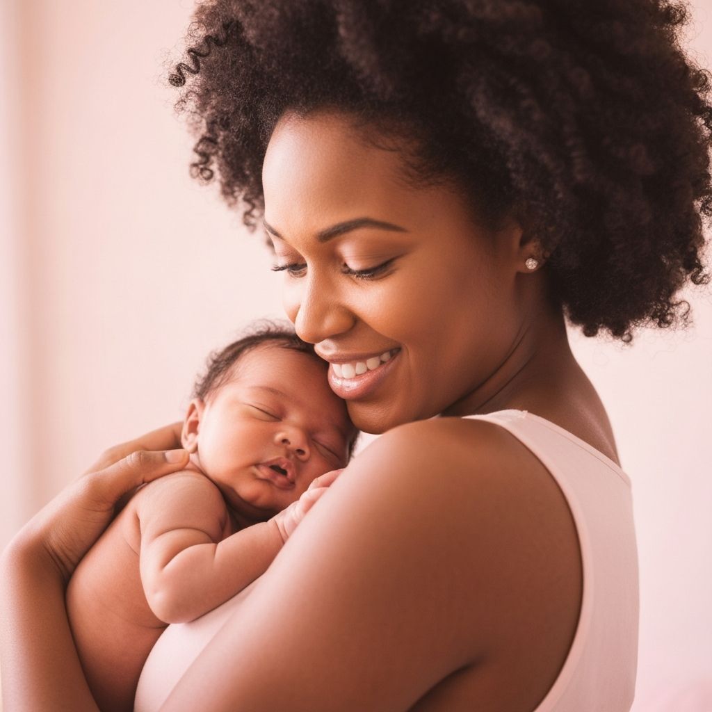 Mother bonding with her newborn baby